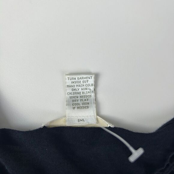 KENAR Black Cotton Blend Cap Sleeve Embroidered Lace Neck Shift Top Size Medium - Picture 11 of 12